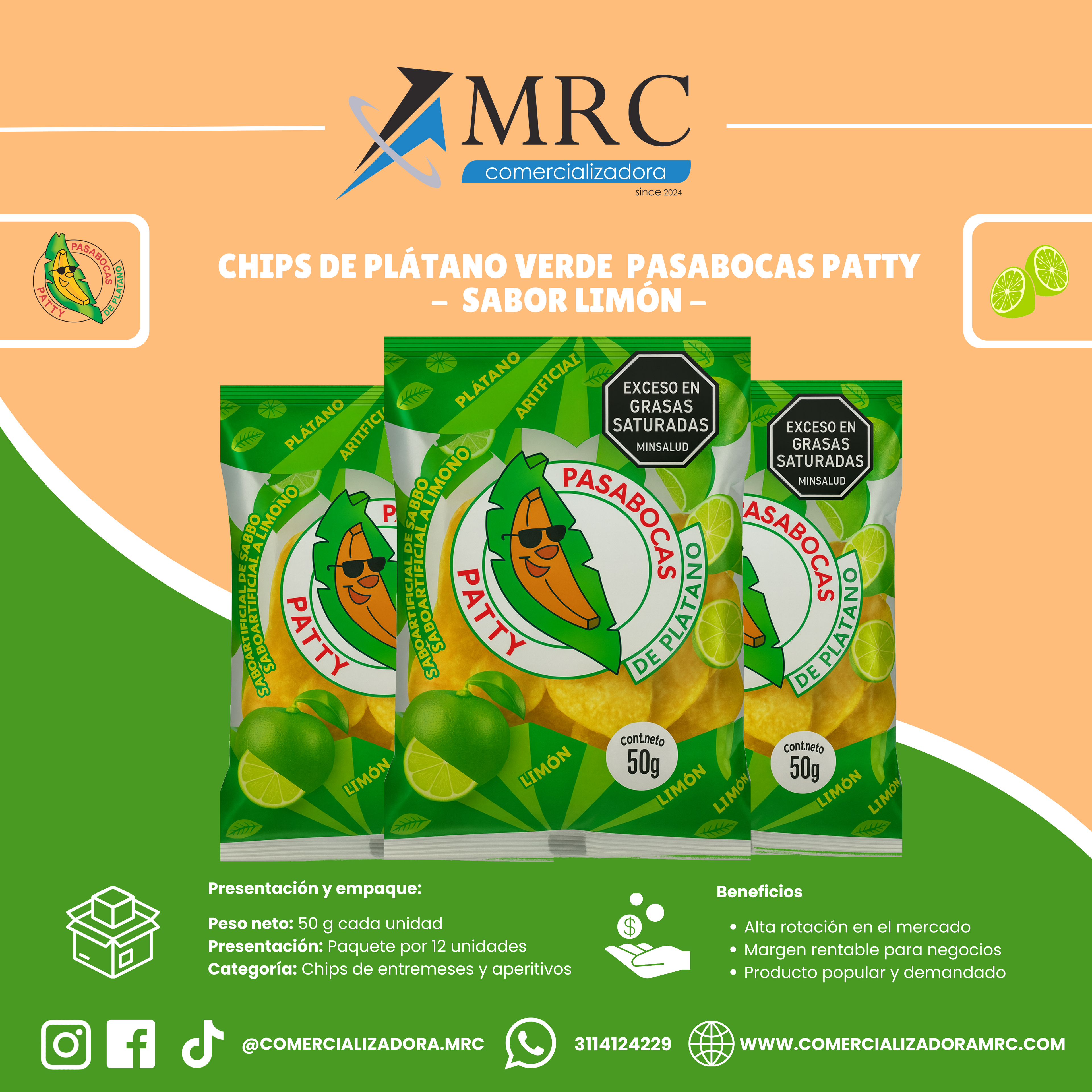 Platanitos Patty - Limón (50 g)