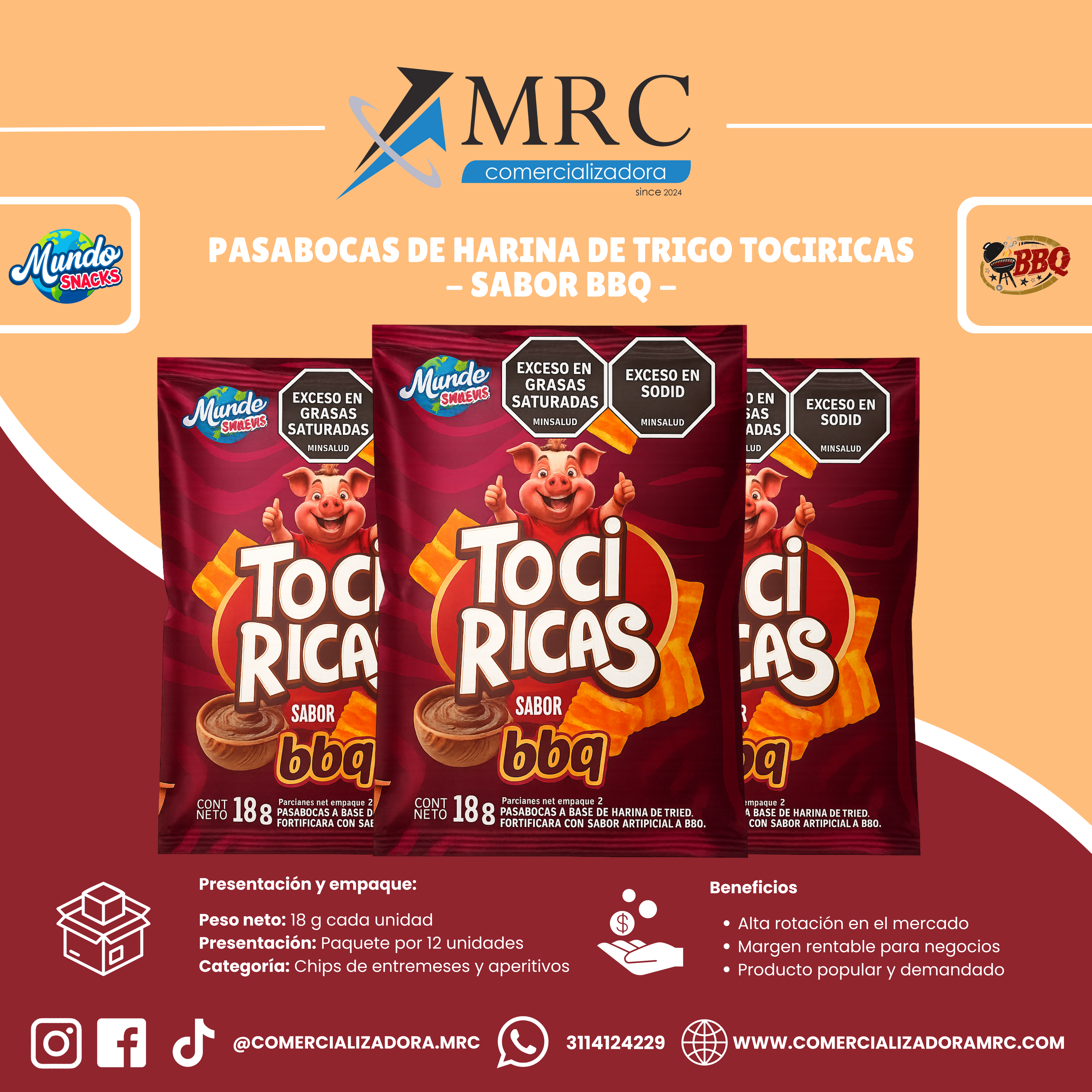 TociRicas - Sabor BBQ (18 g)