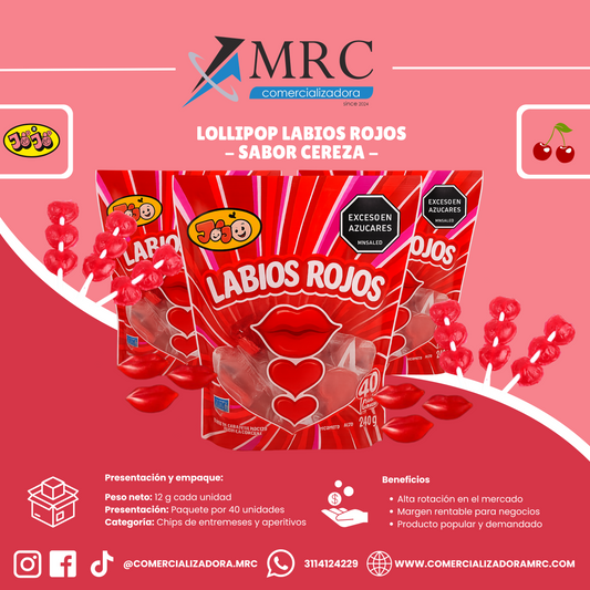 Labios Rojos – paquete de 40 unidades (240 g)