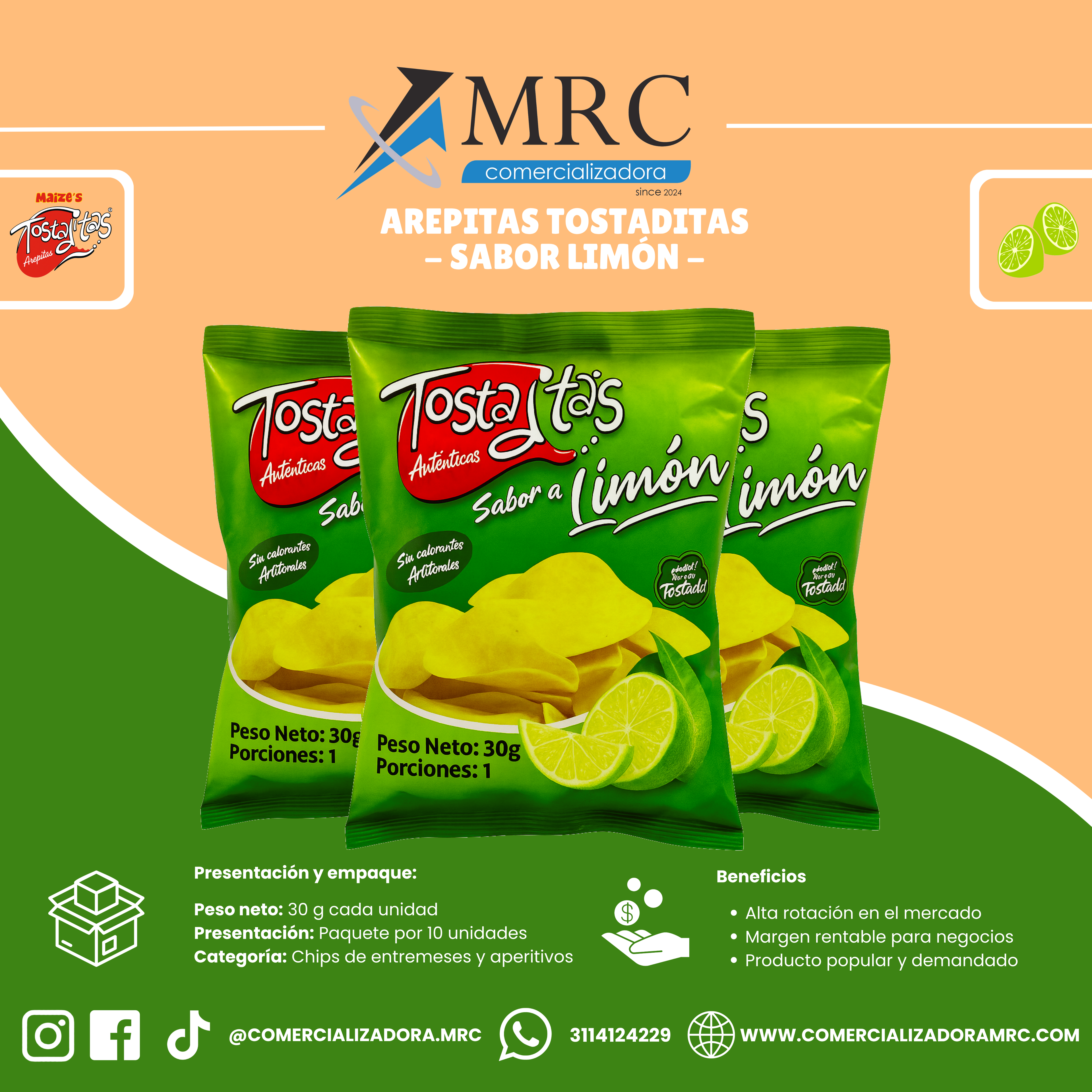 Tostaditas - Arepas Limón (30 g)