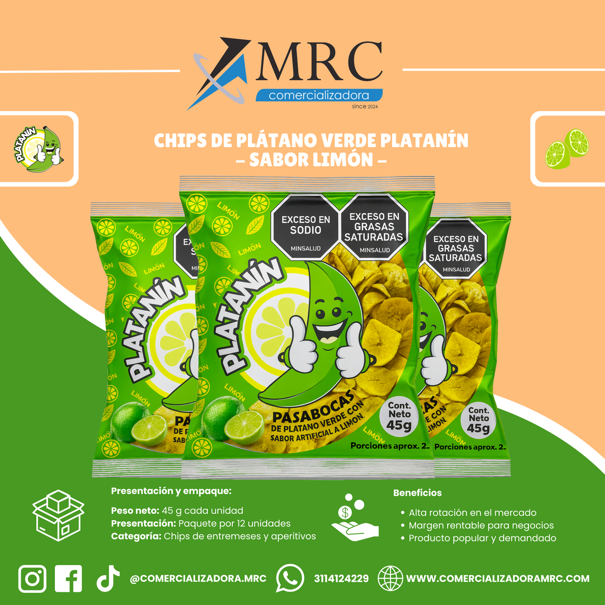 Platanitos Platanín – Limón (45 g) | Docena