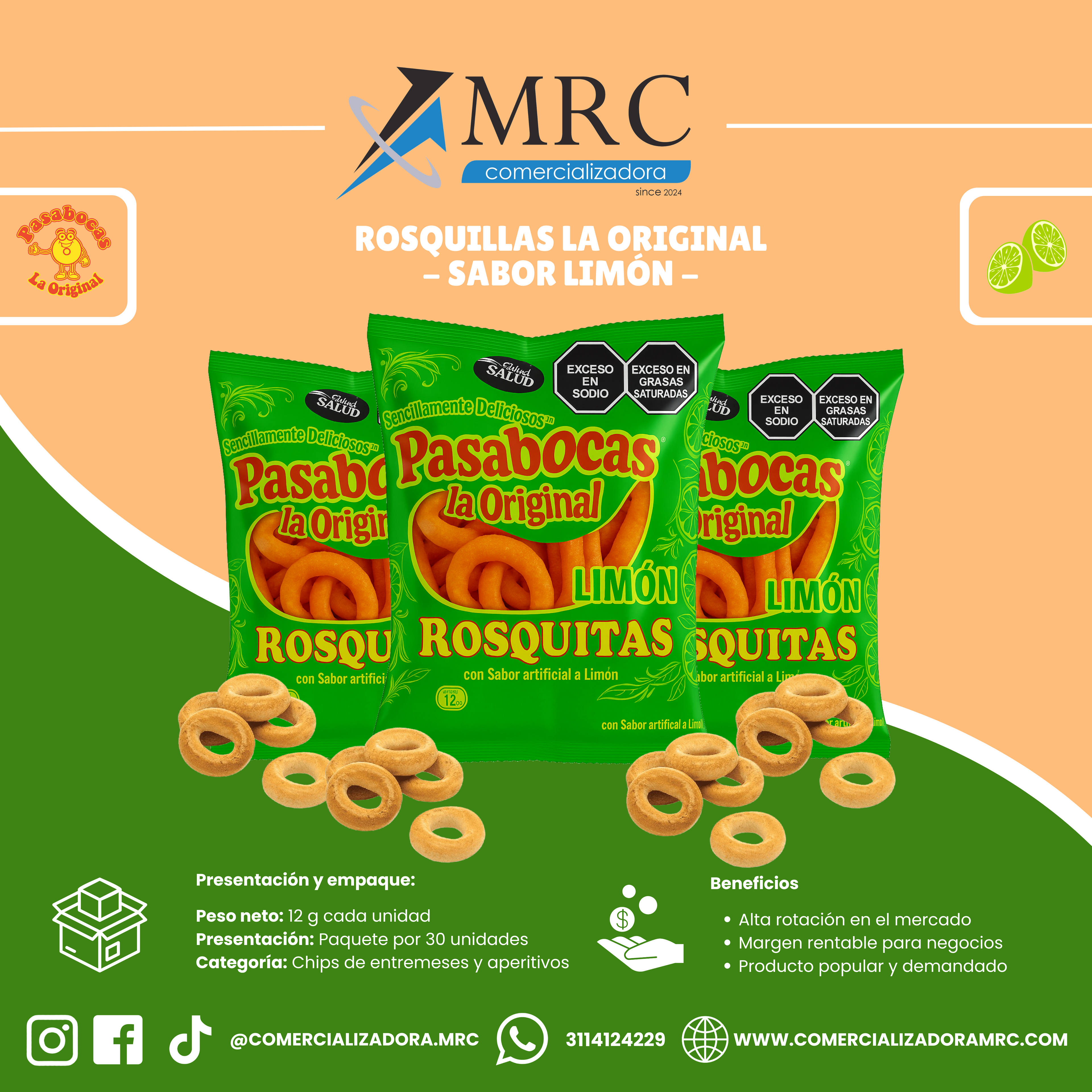 La Original - Rosquillas Almidón de Yuca Limón (12 g)
