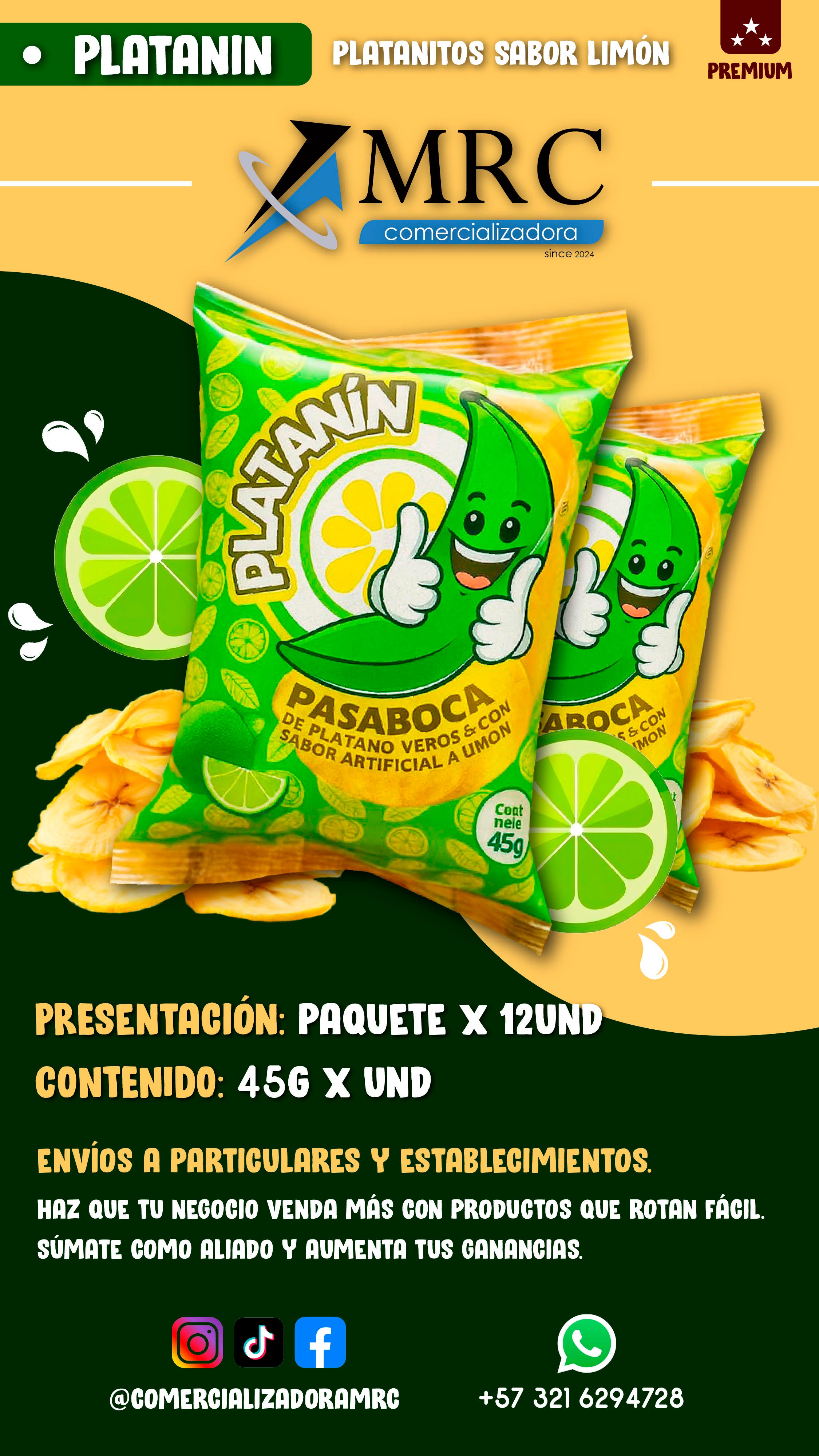 Platanín – Chips de Plátano (45 g) x 12 unidades